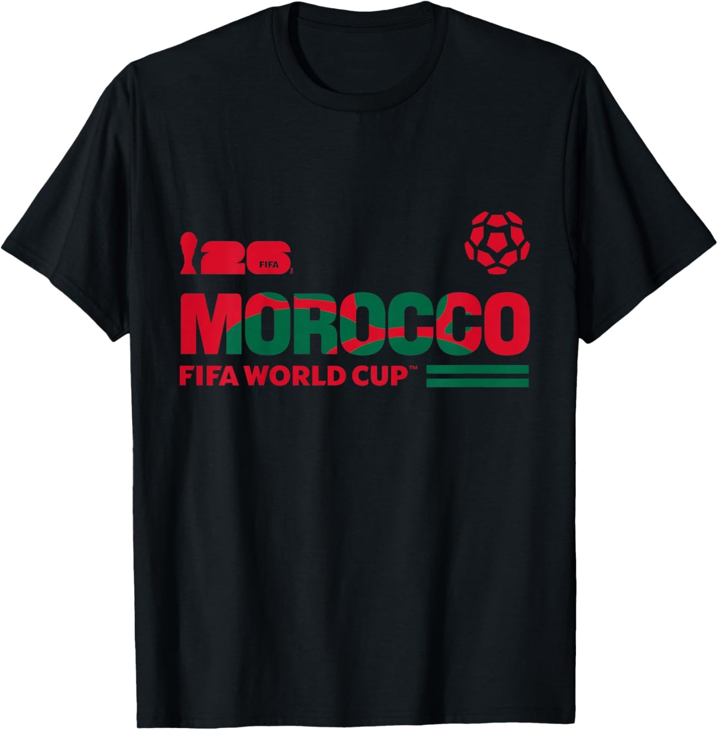 Kids FIFA World CUP26 Qualifier Morocco T-Shirt - T-Shirt | Black