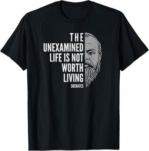 Socrates Quote: The Unexamined Life T-Shirt - T-Shirt | Black