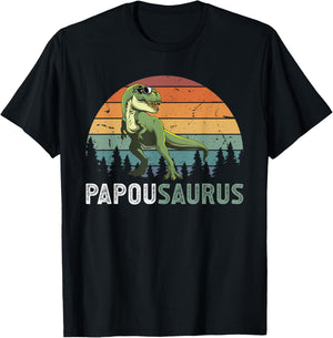 Papousaurus Papou Grandpa Papou Grandfather T-Shirt - T-Shirt | Black