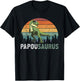Papousaurus Papou Grandpa Papou Grandfather T-Shirt - T-Shirt | Black