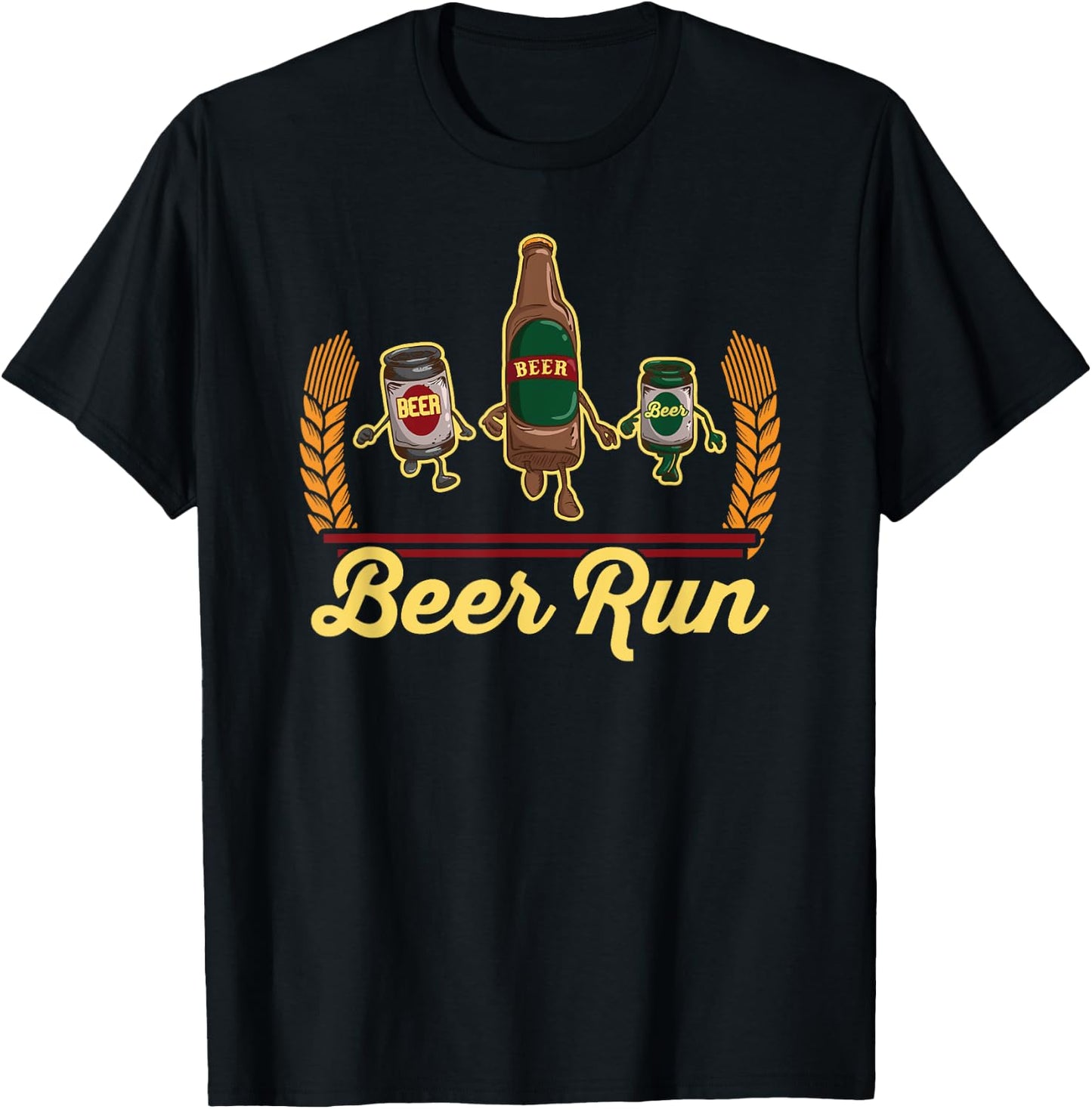 Funny Beer Running Gift Shirt BEER RUN T-Shirt - T-Shirt | Black