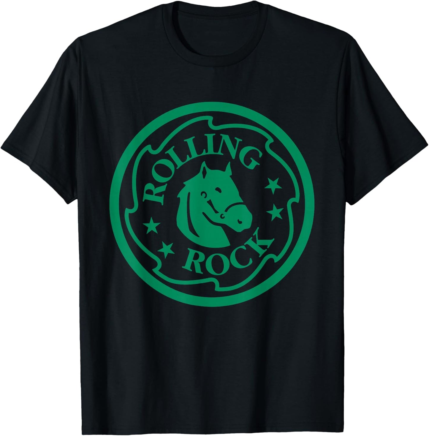 Rolling Rock Extra Pale Horsehead Ring Logo T-Shirt - T-Shirt | Black