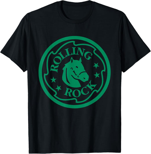 Rolling Rock Extra Pale Horsehead Ring Logo T-Shirt - T-Shirt | Black