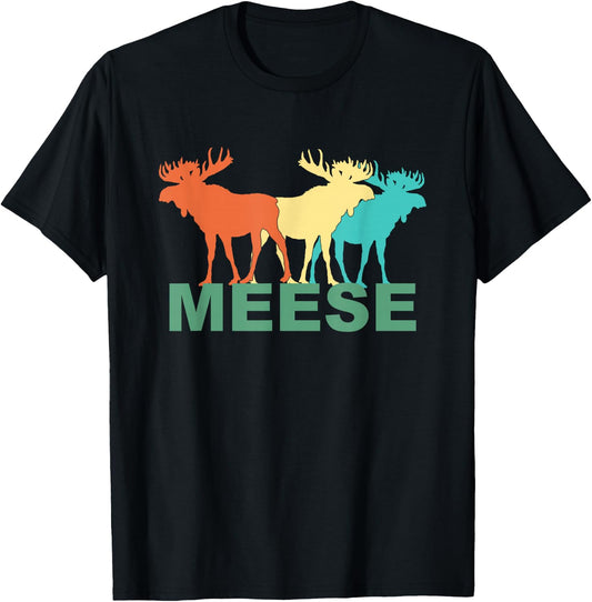 Meese Moose Antlers Wildlife T-Shirt - T-Shirt | Black
