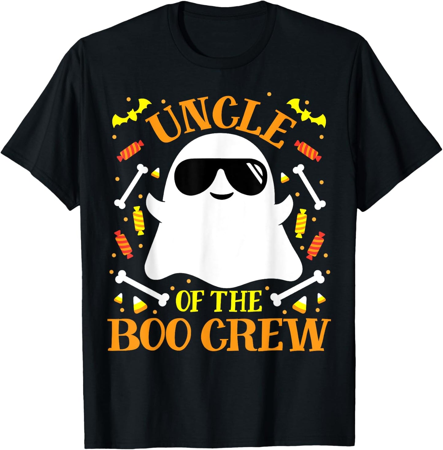 Uncle Boo Crew Ghost Matching Family Set Funny Men Halloween T-Shirt - T-Shirt | Black