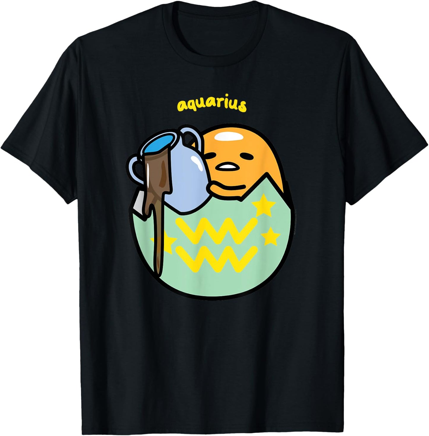 Gudetama Zodiac Aquarius Shirt T-Shirt - T-Shirt | Black