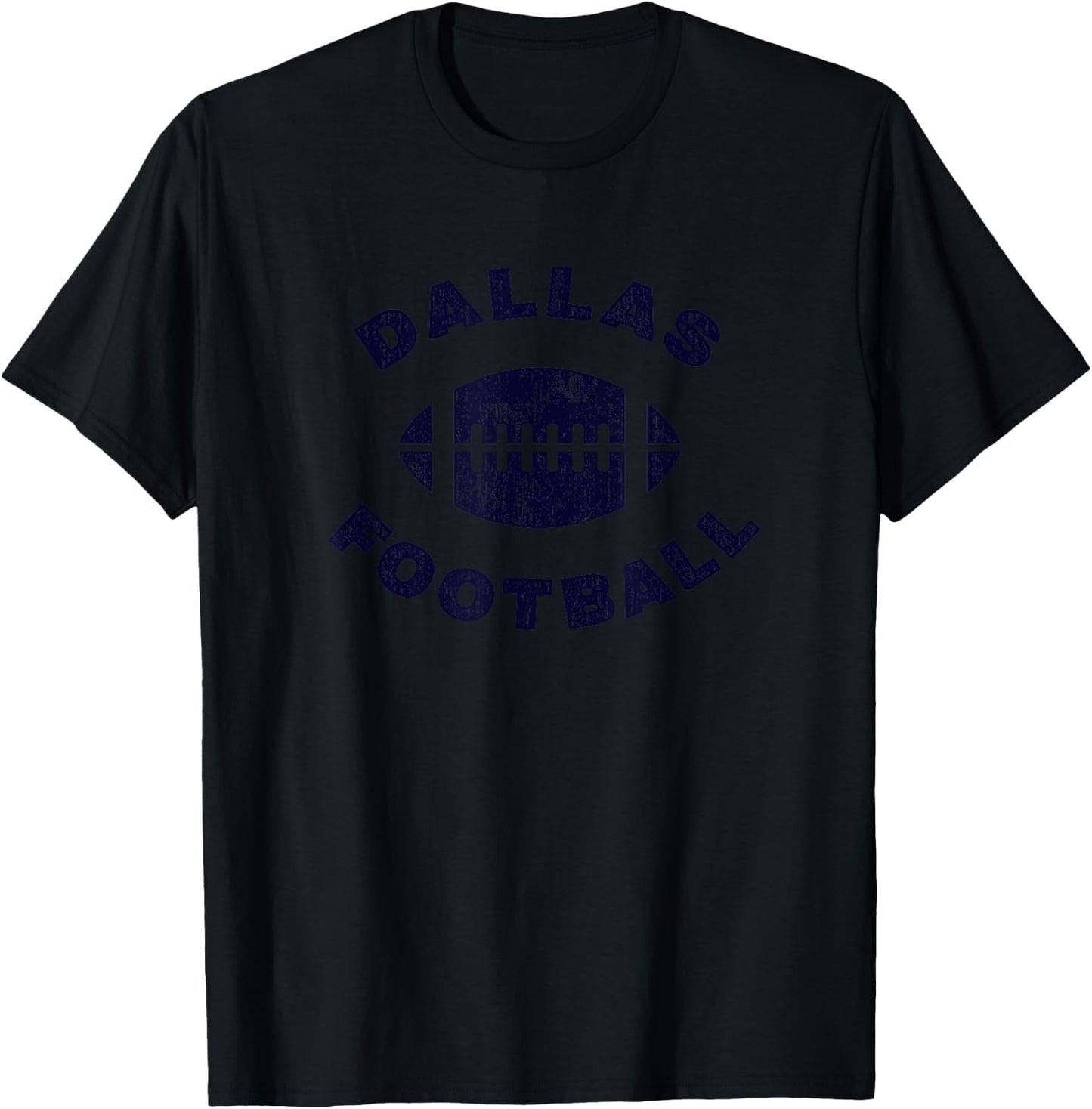 Dallas Vintage Distressed Football Sports Design T-Shirt - T-Shirt | Black