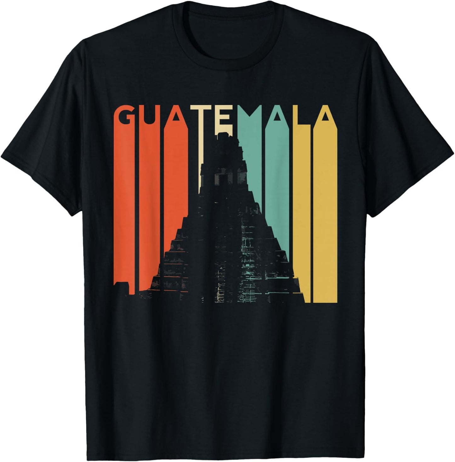Guatemala Chapin Atitlan Tikal Maya Retro Guate Quetzal Arte T-Shirt - T-Shirt | Black