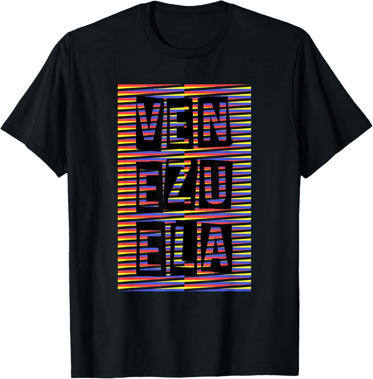 Venezuela Traditional Chromatic Background Art T-Shirt - T-Shirt | Black