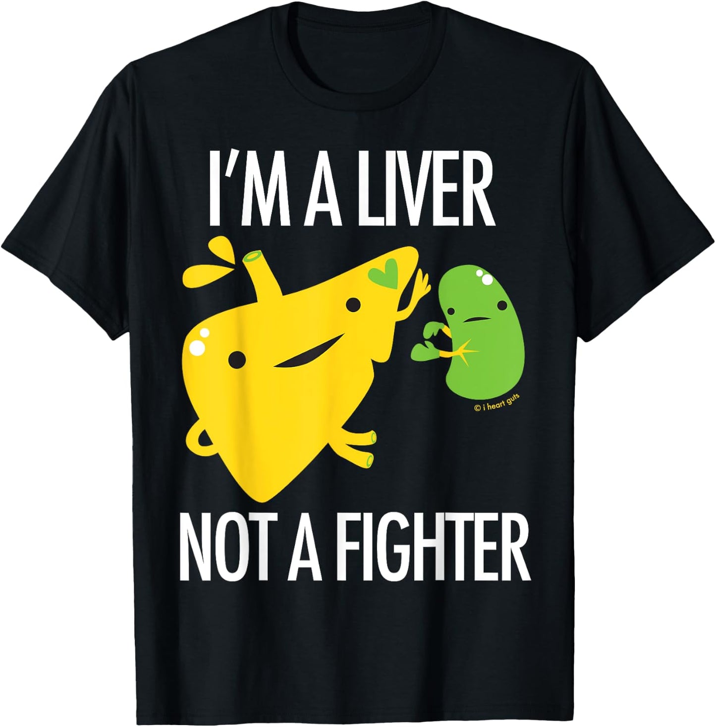 Cute Liver - Funny Cirrhosis Hepatitis Disease Support Humor T-Shirt - T-Shirt | Black