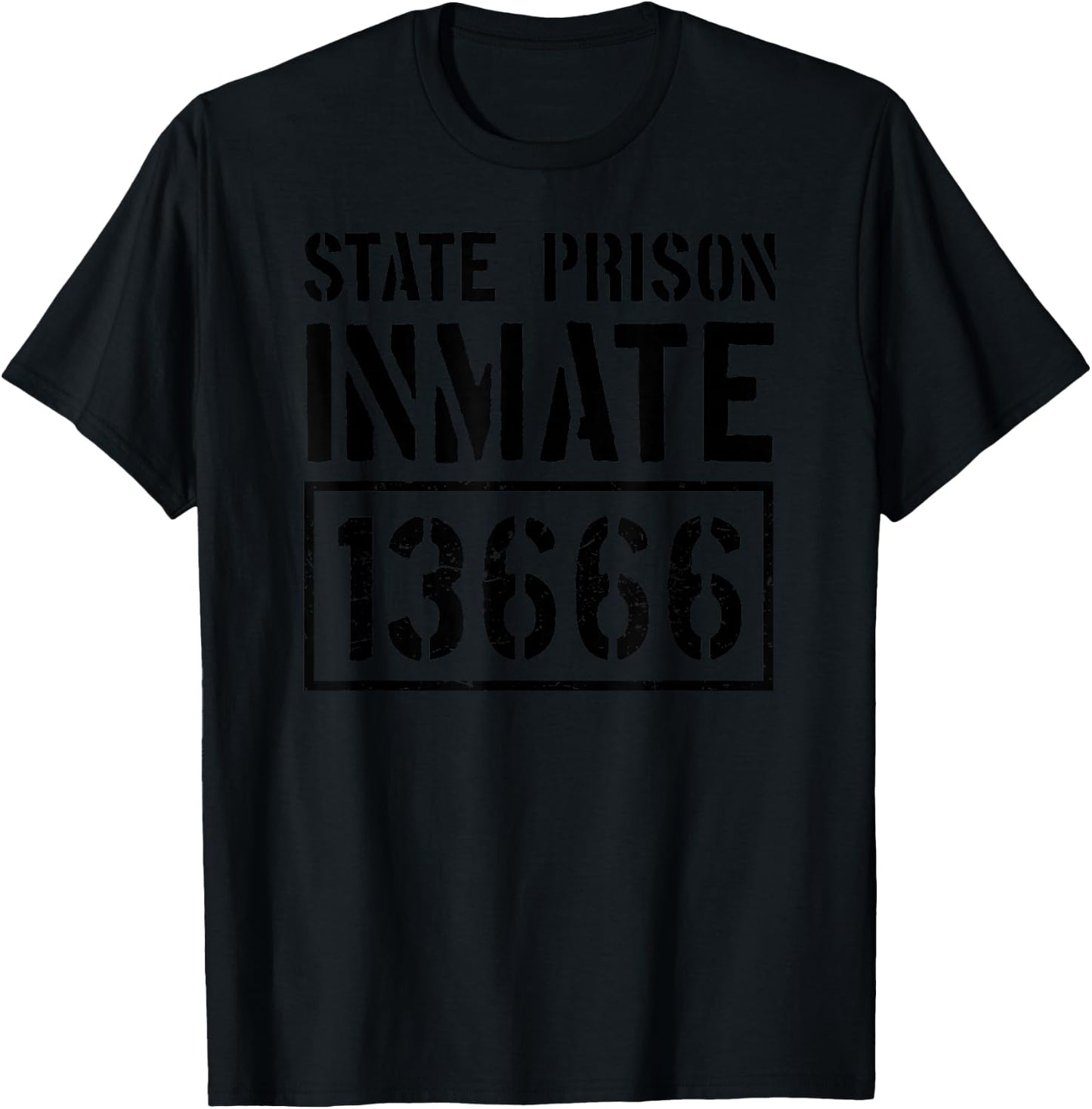 State Prison Inmate Funny Jail Halloween Costume T-Shirt - T-Shirt | Black