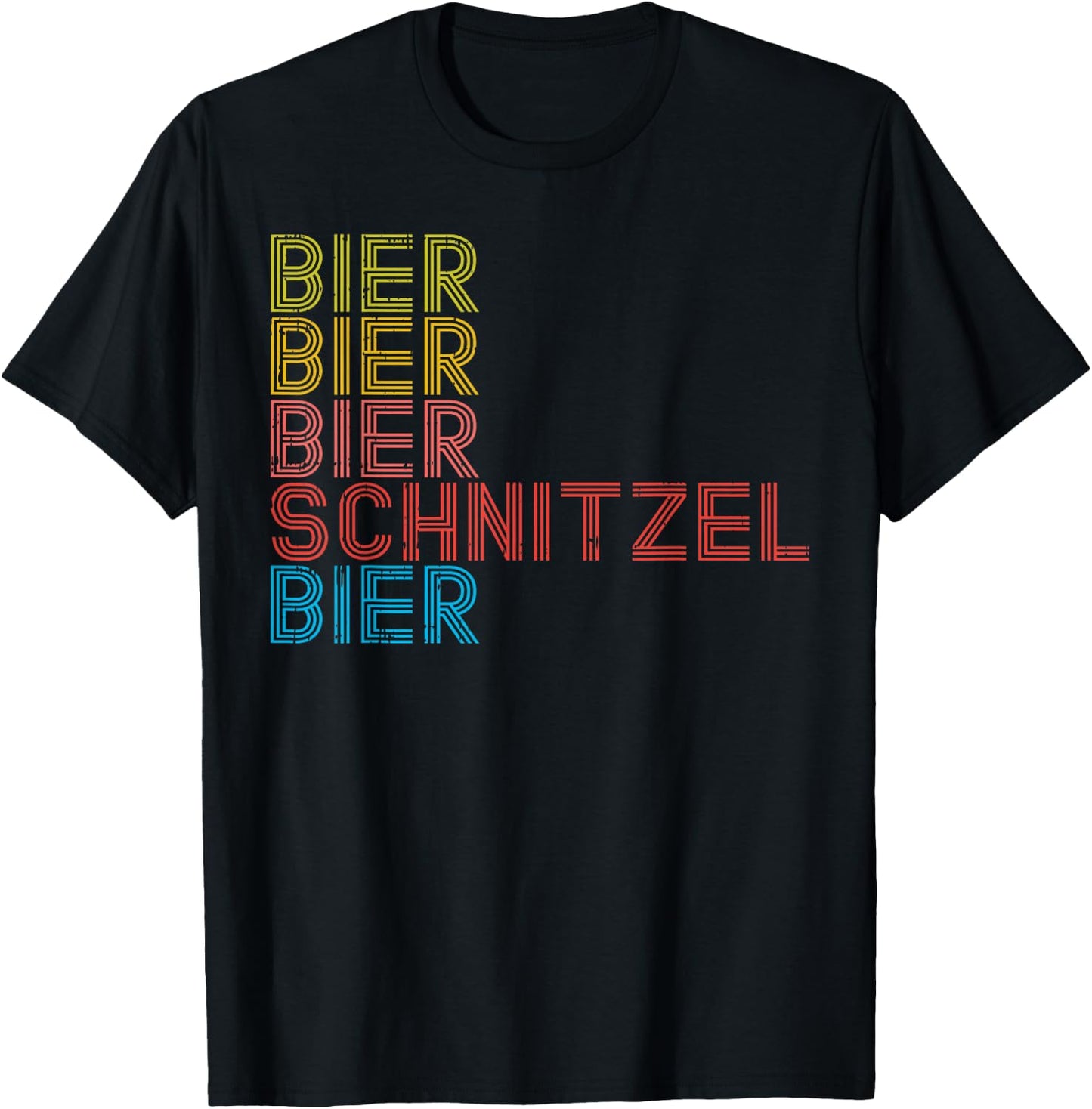 Retro Bier Schnitzel Beer Oktoberfest Drinking Team T-Shirt - T-Shirt | Black