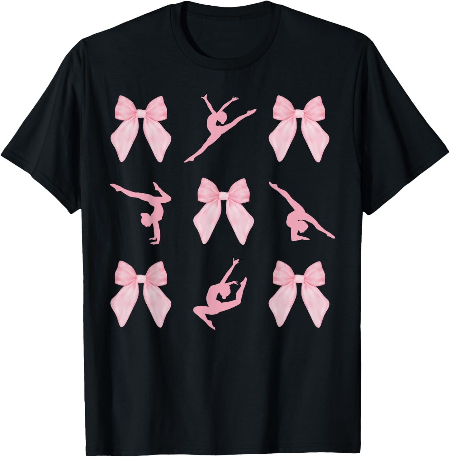 Dance Coquette Pink Bow Ballet Dancer Ballerina Girls Women T-Shirt - T-Shirt | Black