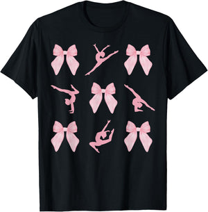 Dance Coquette Pink Bow Ballet Dancer Ballerina Girls Women T-Shirt - T-Shirt | Black