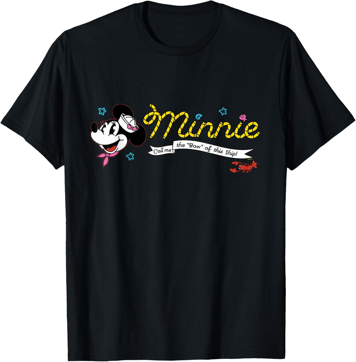 Disney Cruise Sailor Minnie Mouse Call Me The Ship’s “Bow” T-Shirt - T-Shirt | Black