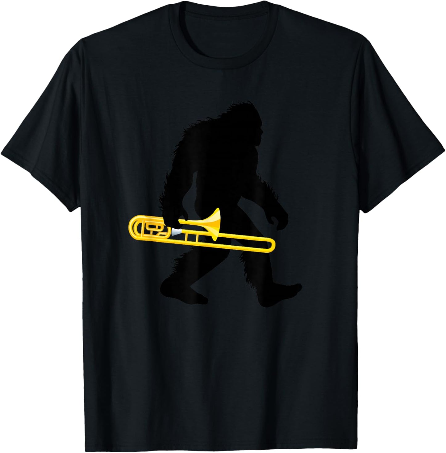 Bigfoot Trombone Sasquatch Trombonist Apparel T-Shirt - T-Shirt | Black