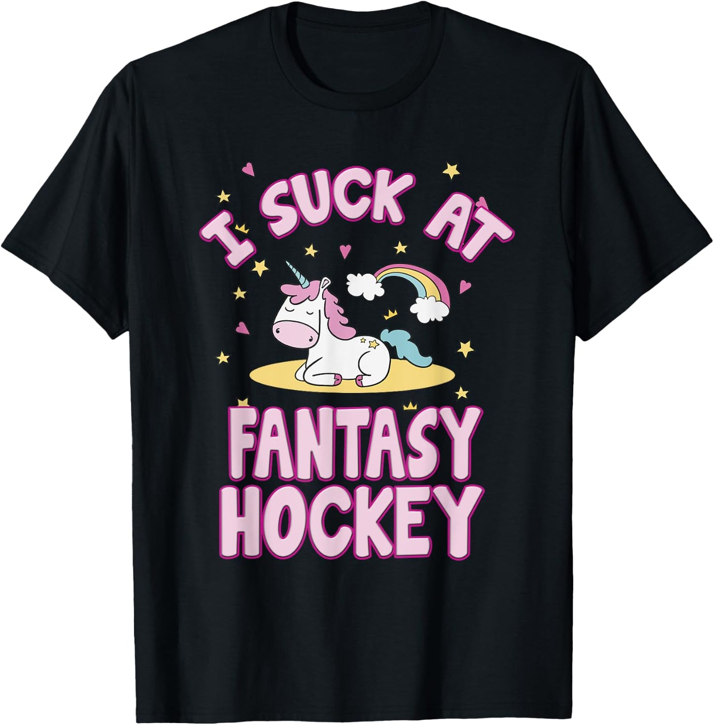 I Suck At Fantasy Hockey Draft Party Men Women T Shirt T-Shirt - T-Shirt | Black