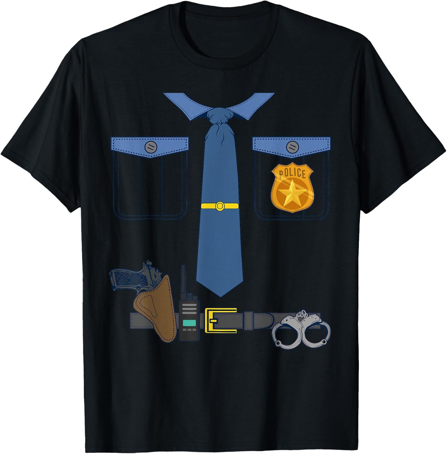 Halloween Kids Dress Up Police Shirt Officer COP Costume T-Shirt - T-Shirt | Black