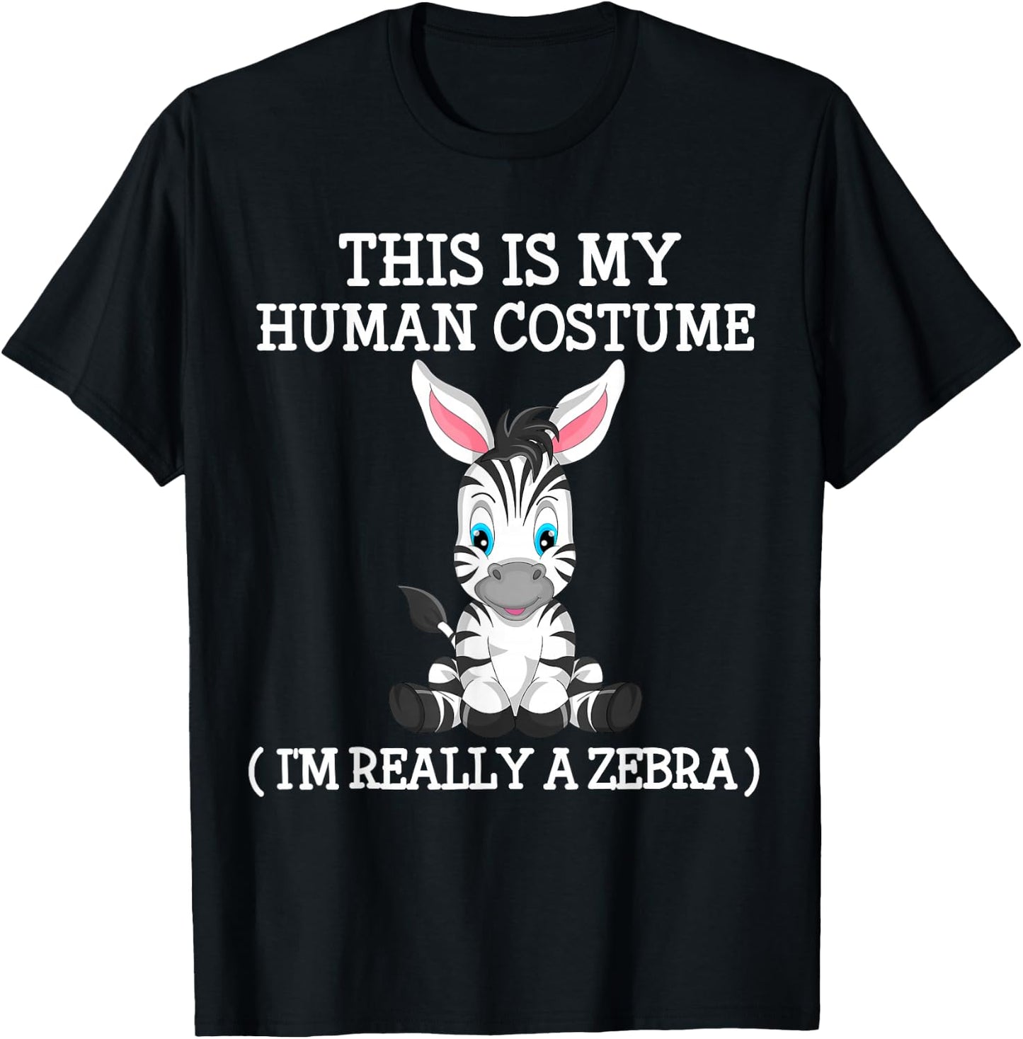 zebra pony funny Halloween Costume boy girl men women Kid T-Shirt - T-Shirt | Black