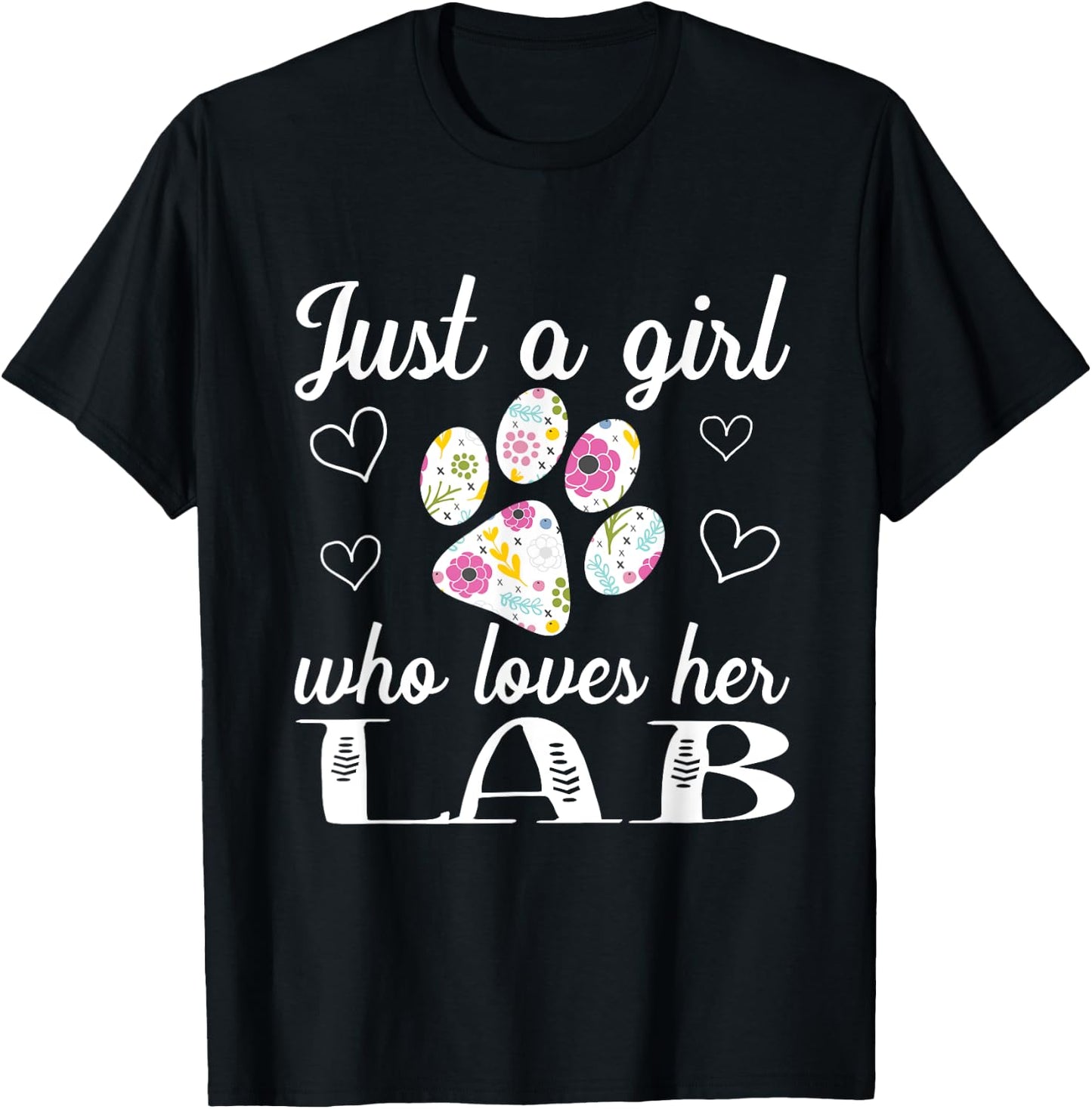 Just A Girl Who Loves Her Labrador Cute Dog T-Shirt - T-Shirt | Black