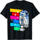 Star Wars R2-D2 Rainbow Roll Cartoon Graphic C1 T-Shirt - T-Shirt | Black