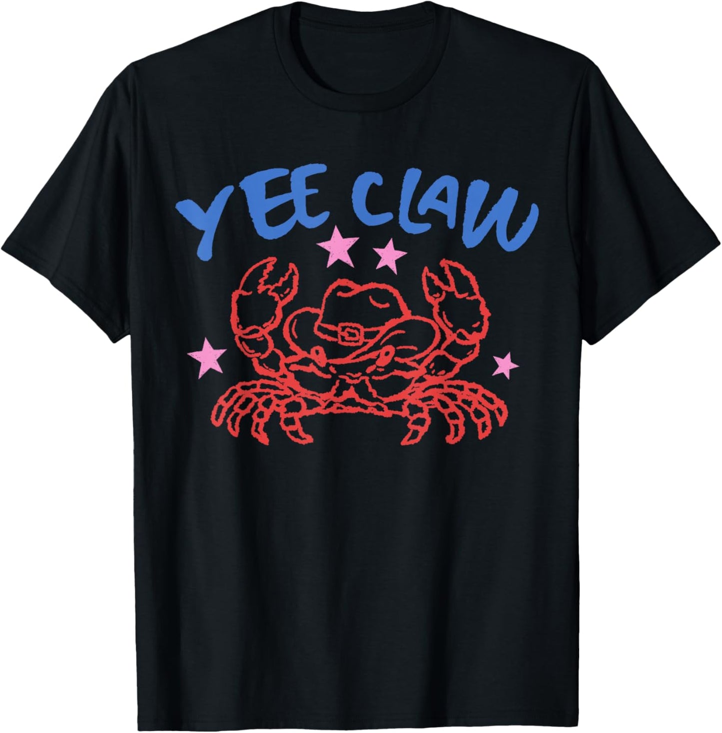 Funny Crab Yee Claw Cowboy Western Beach T-Shirt - T-Shirt | Black