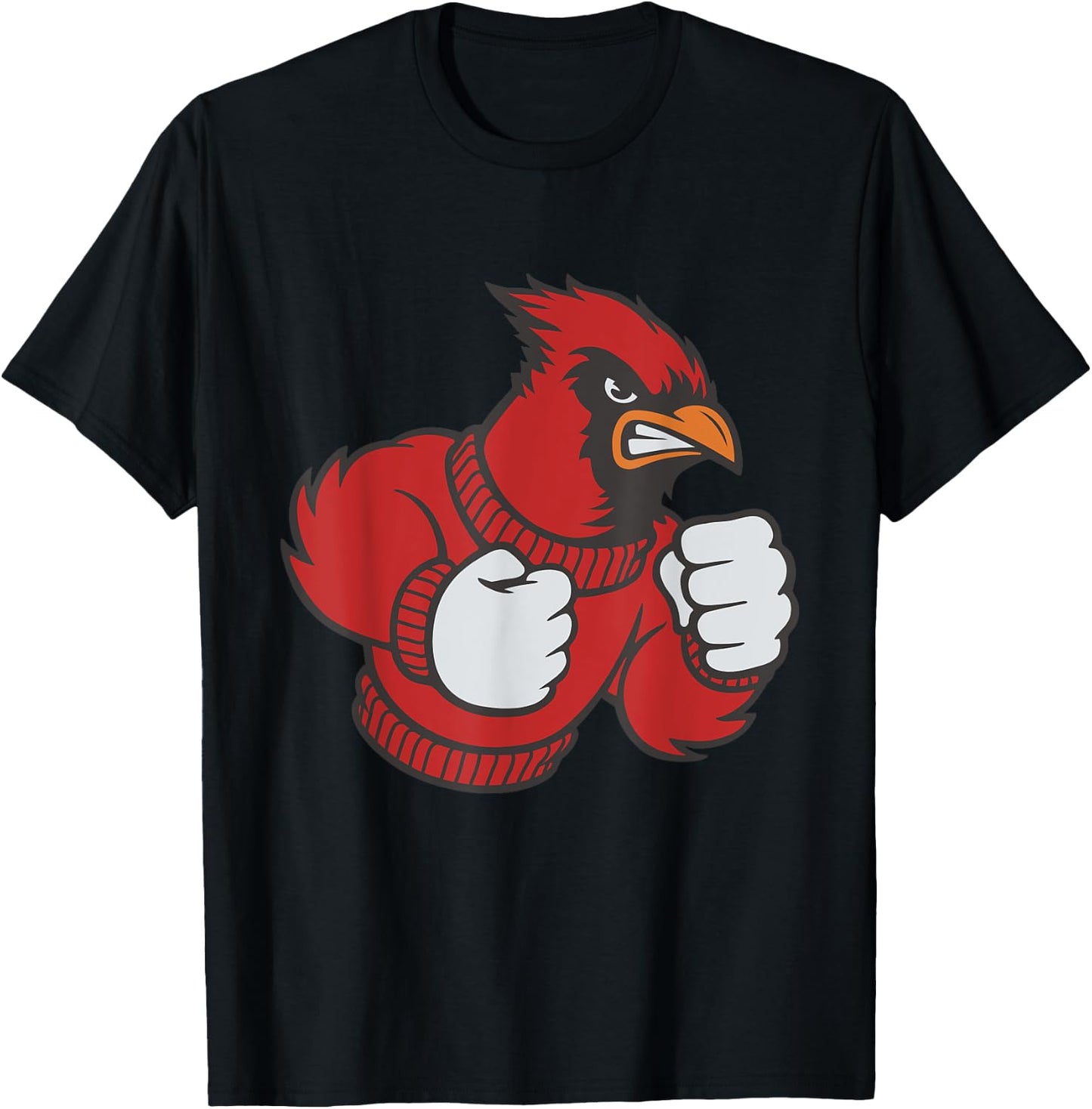 Cardinal Shirt - Fighting Cardinals Shirt - Mad Bird Graphic T-Shirt - T-Shirt | Black