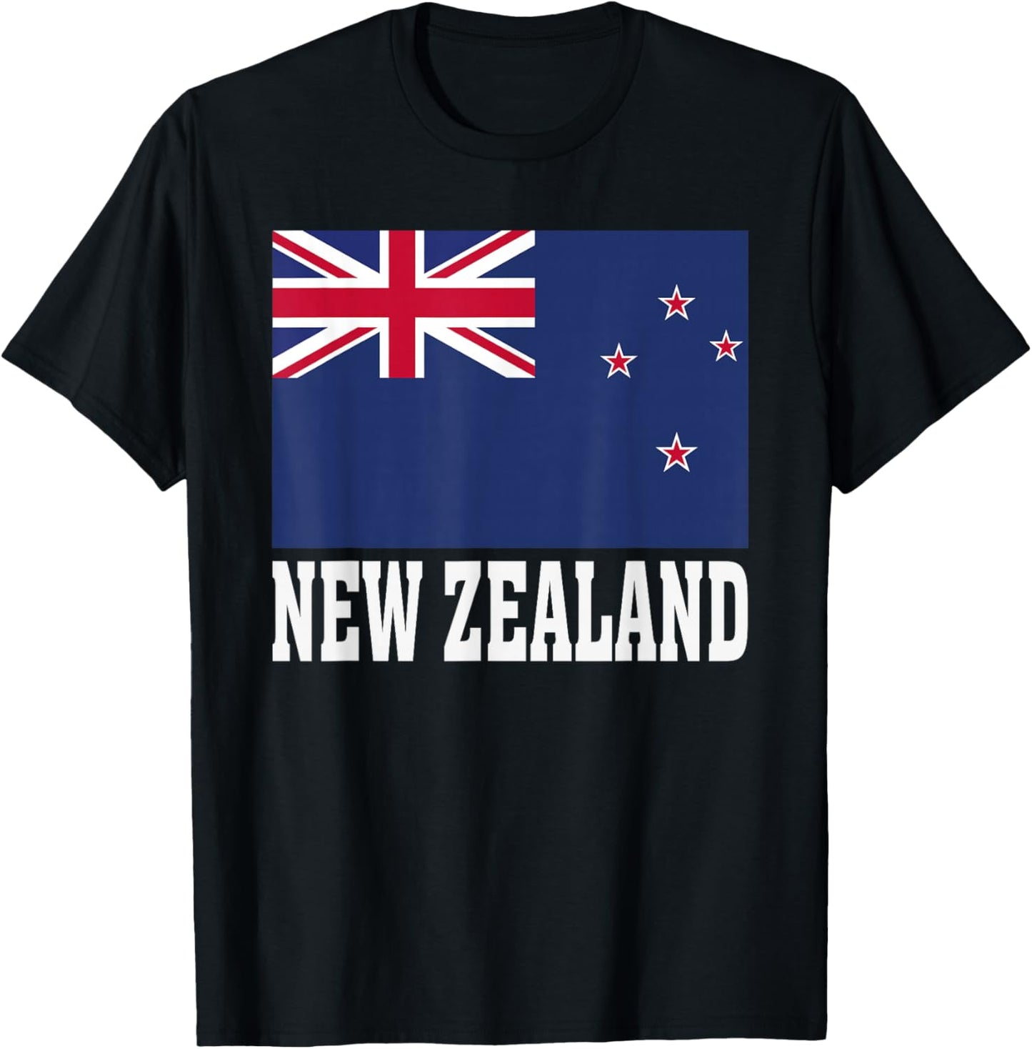 NEW Zealand Flag Patriotic National Roots Souvenir T-Shirt - T-Shirt | Black