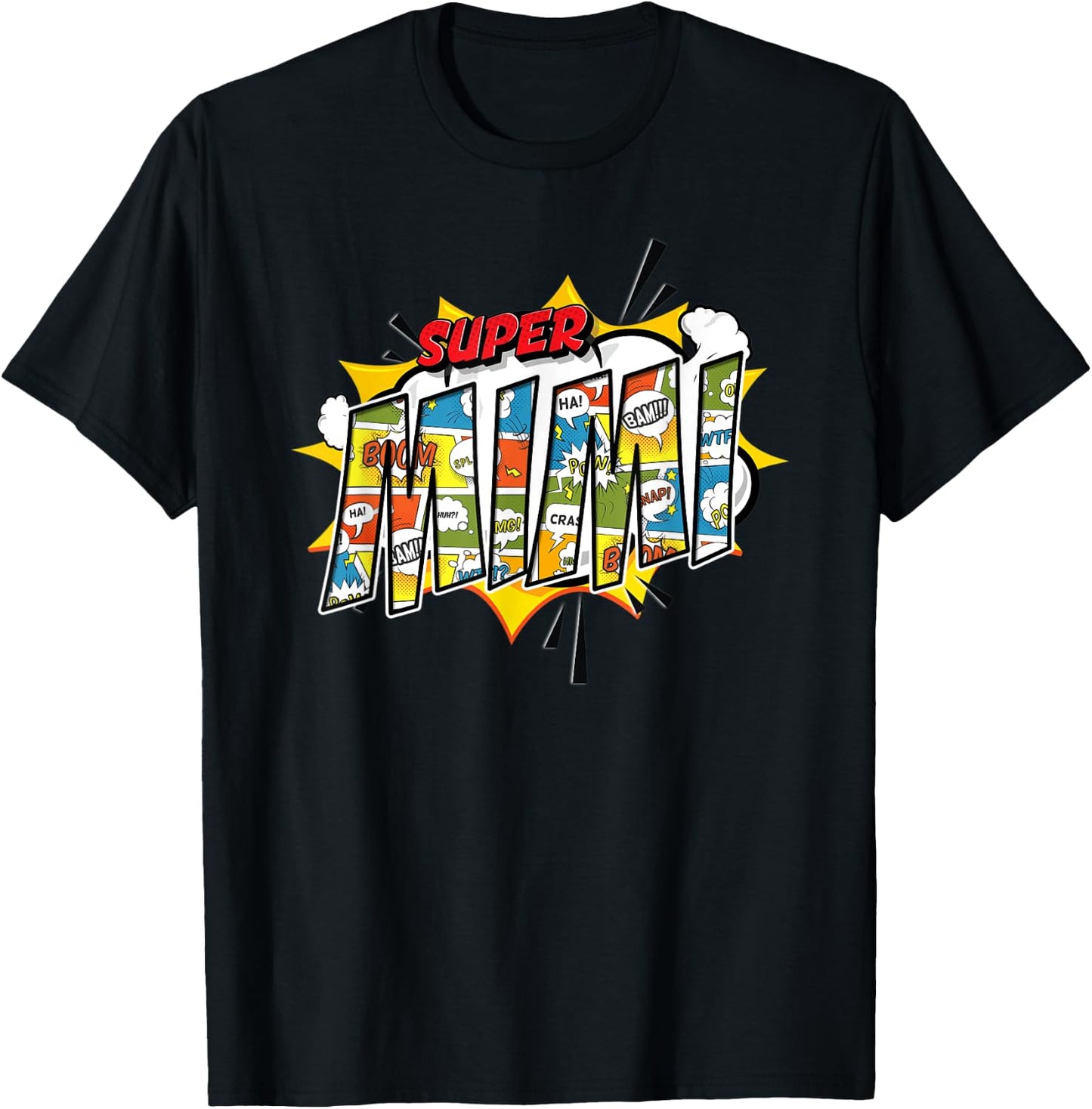 Super Mimi Comic Style Family Gift Superhero Grandmas T-Shirt - T-Shirt | Black