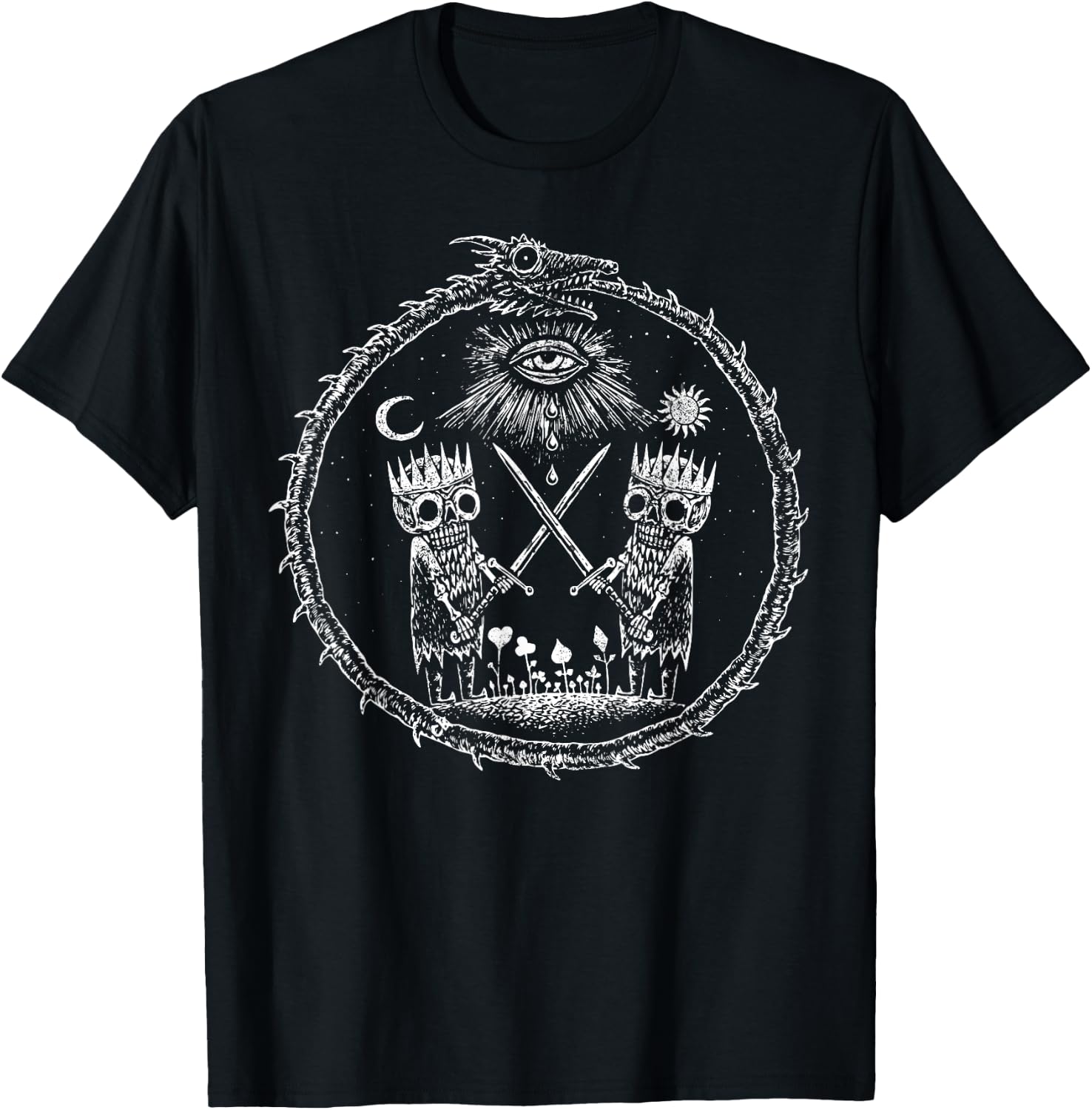 Ouroboros Dragon Eating Tail Magician Taro T-Shirt - T-Shirt | Black