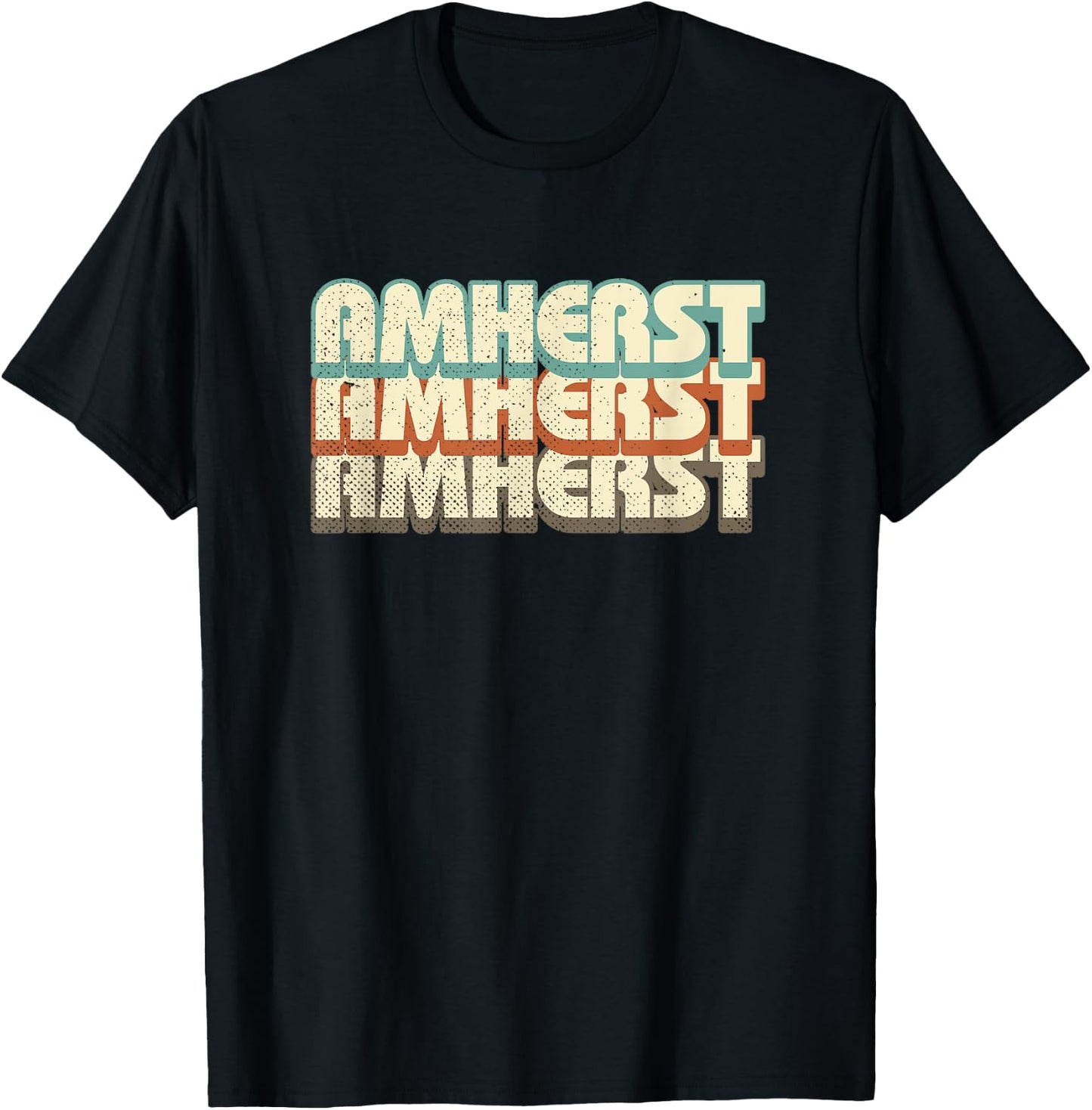 Retro Amherst Massachusetts T-Shirt - T-Shirt | Black