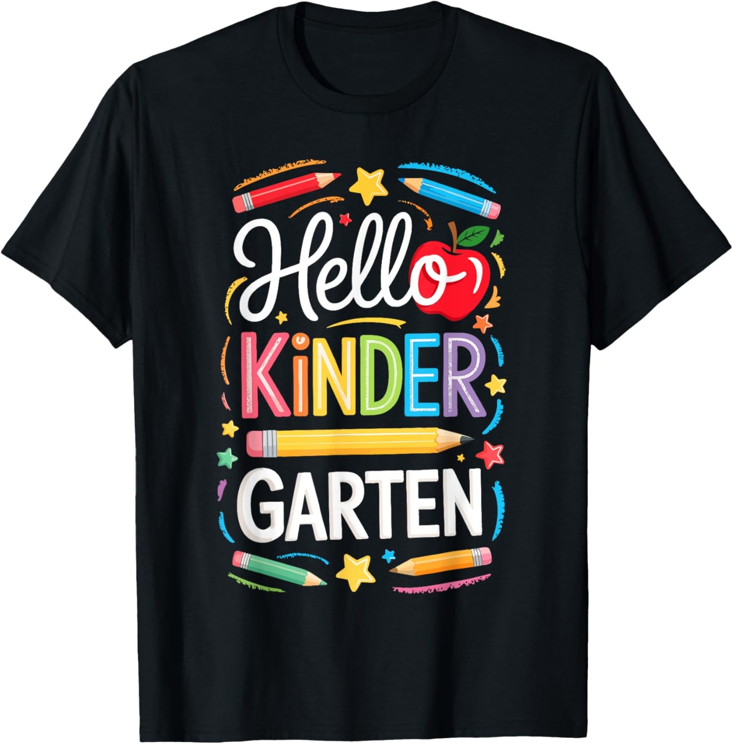 Hello Kindergarten Shirt Boy Girl Teacher Back To School T-Shirt - T-Shirt | Black