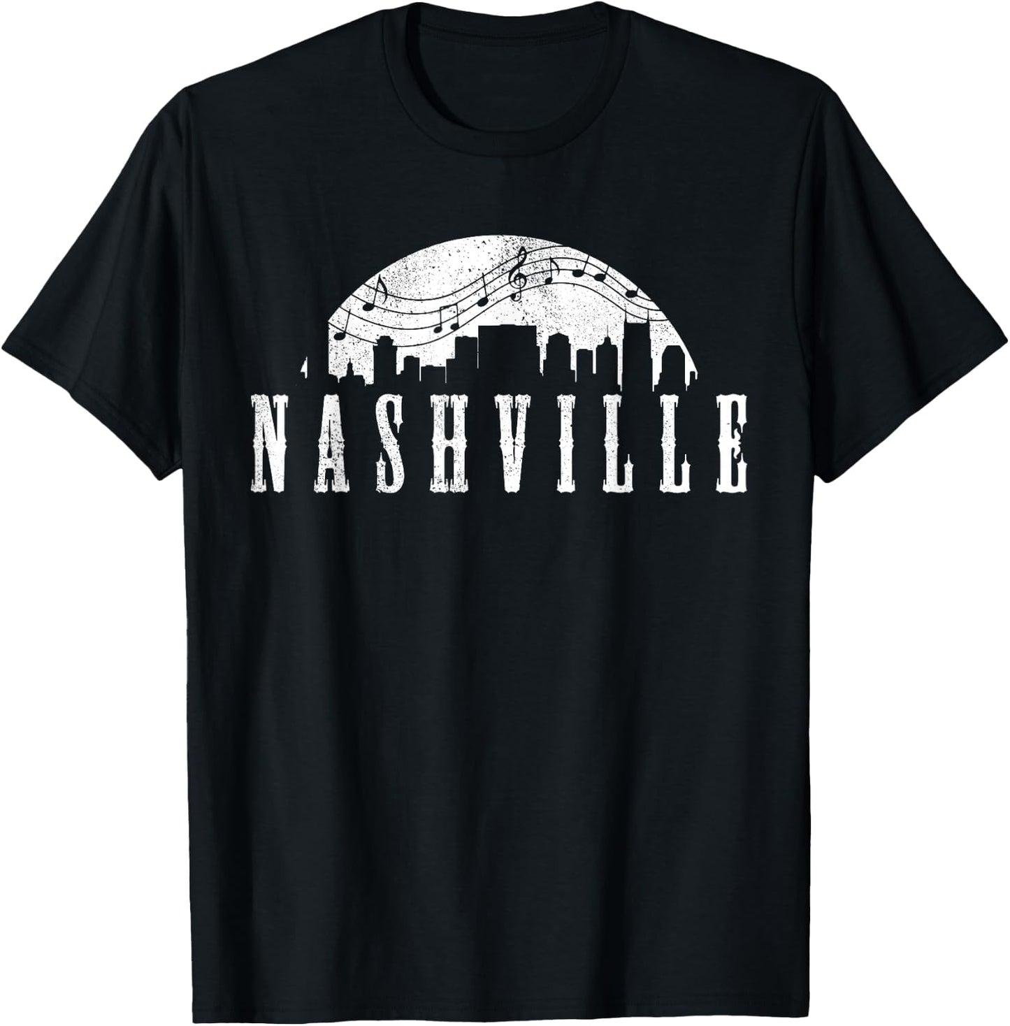 Nashville Skyline Country Music City Shirt Gift T-Shirt - T-Shirt | Black