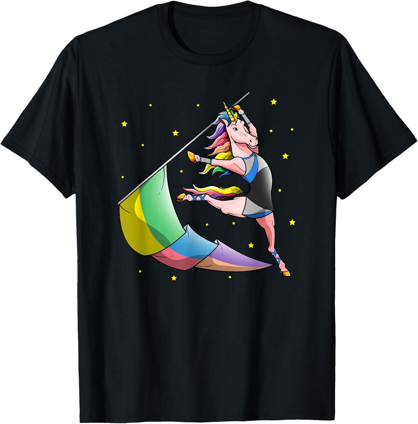 Color Guard Unicorn Winter Guard Flag Tossing Gifts Girls T-Shirt - T-Shirt | Black