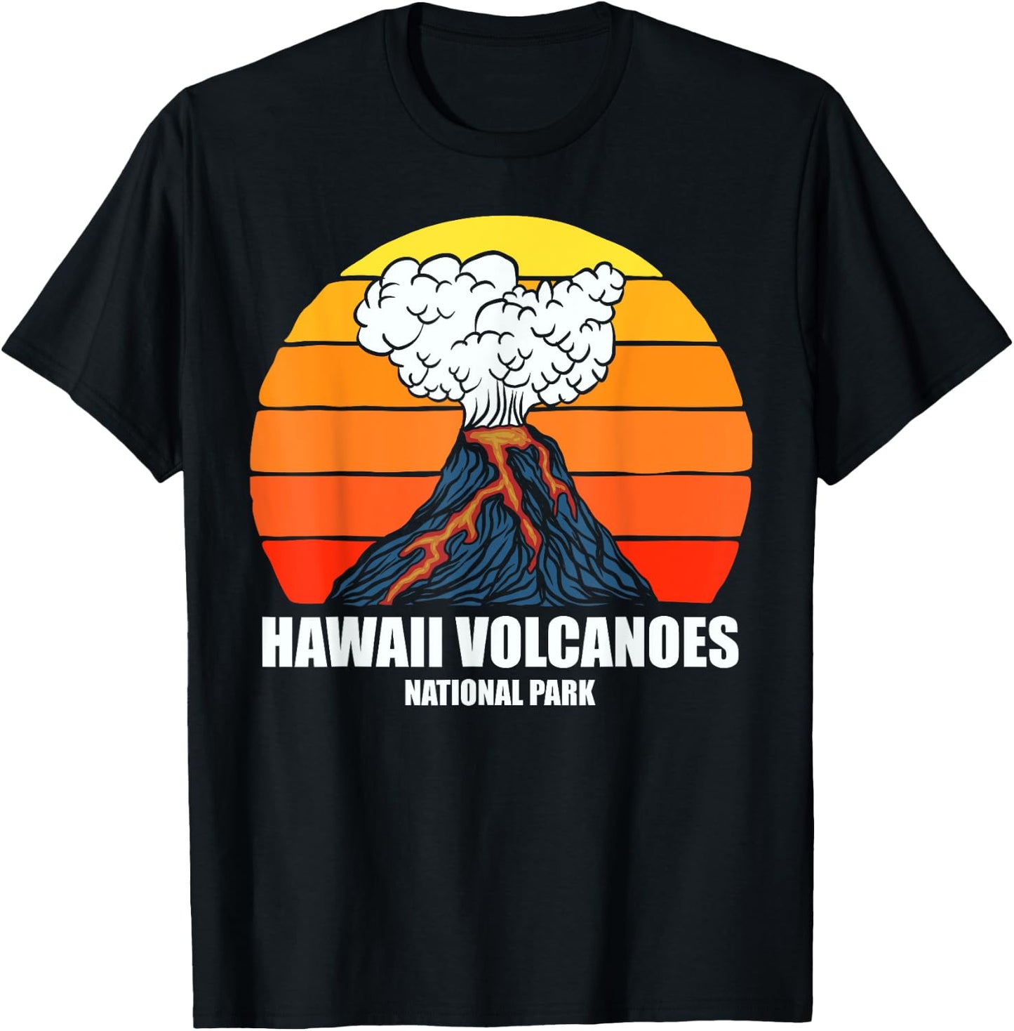 Camping Hiking Retro Vintage Hawaii Volcanoes National Park T-Shirt - T-Shirt | Black