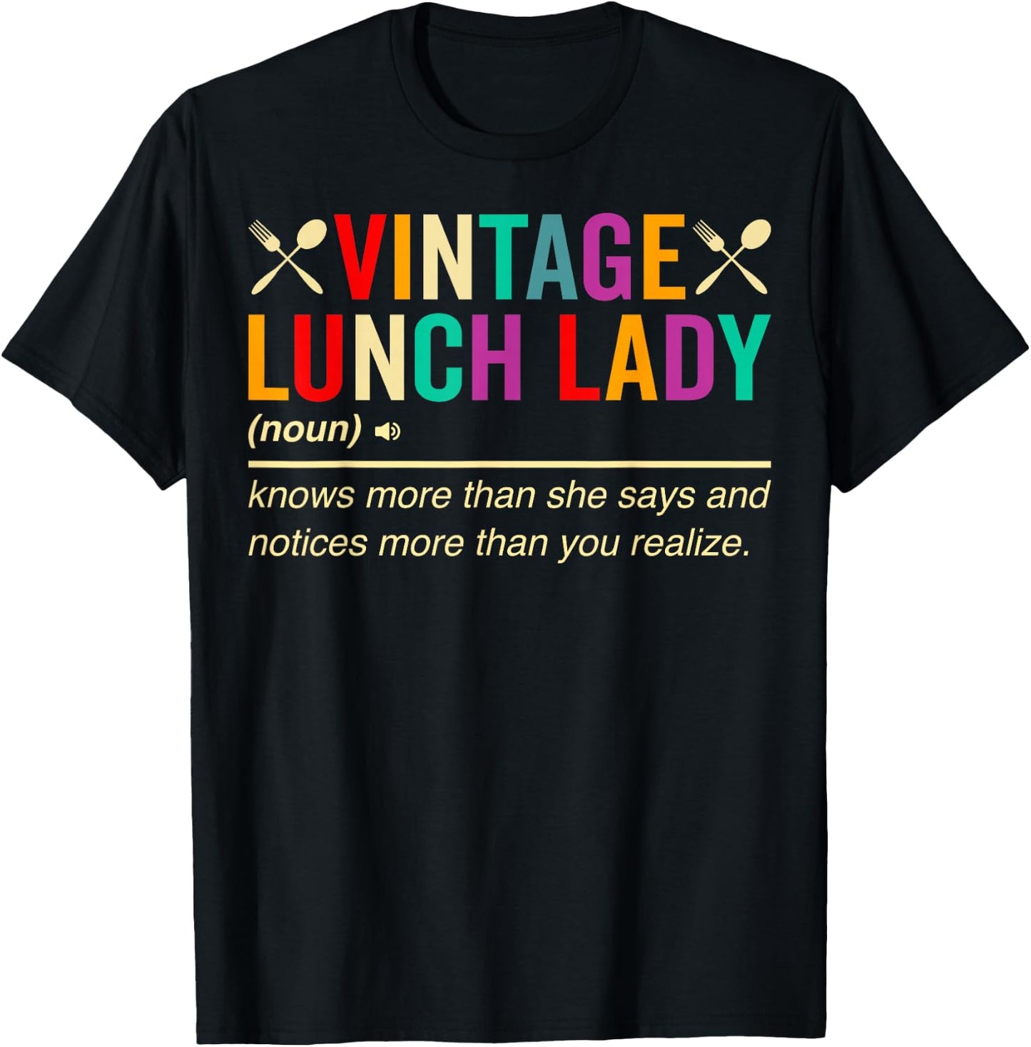 Vintage Lunch Lady Definition School Cafeteria Worker Women T-Shirt - T-Shirt | Black