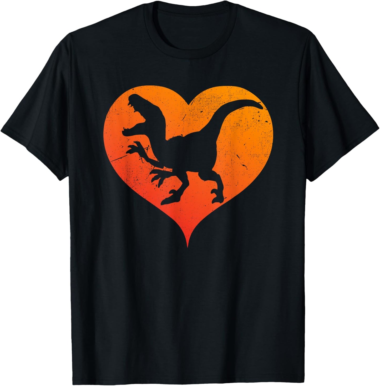 I Love Dinosaurs Velociraptor I Heart Dinosaurs Shirt T-Shirt - T-Shirt | Black