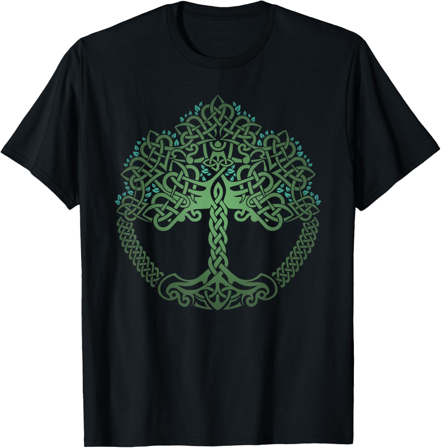Viking Celtic Knotwork Tree of Life T-Shirt - T-Shirt | Black