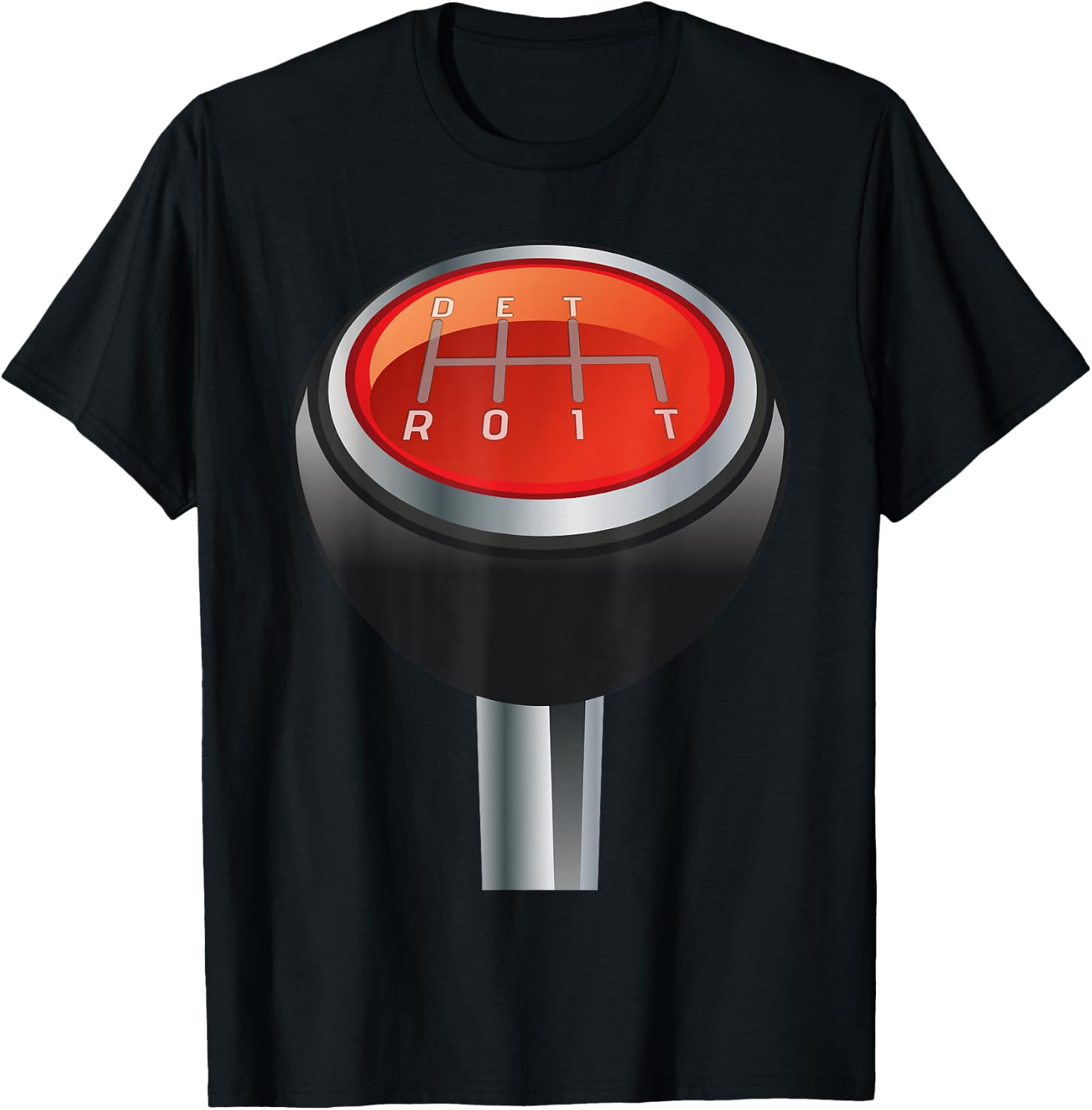 Detroit Manual Gearbox Shifter Knob in 3D T Shirt T-Shirt - T-Shirt | Black