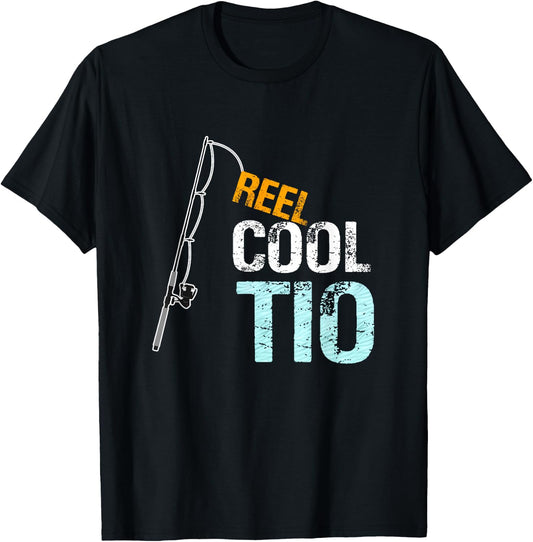 Reel Cool Tio Spanish Mexican Uncle Gift from Niece Nephew T-Shirt - T-Shirt | Black