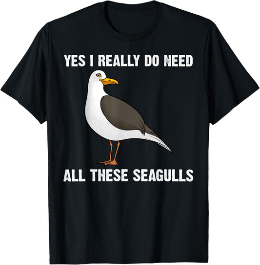 Funny Seagull Women Flock Seagulls Nature Gull Bird T-Shirt - T-Shirt | Black