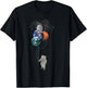 Astronaut Holding Planet Balloons Shirt - Psychedelic T-Shirt - T-Shirt | Black