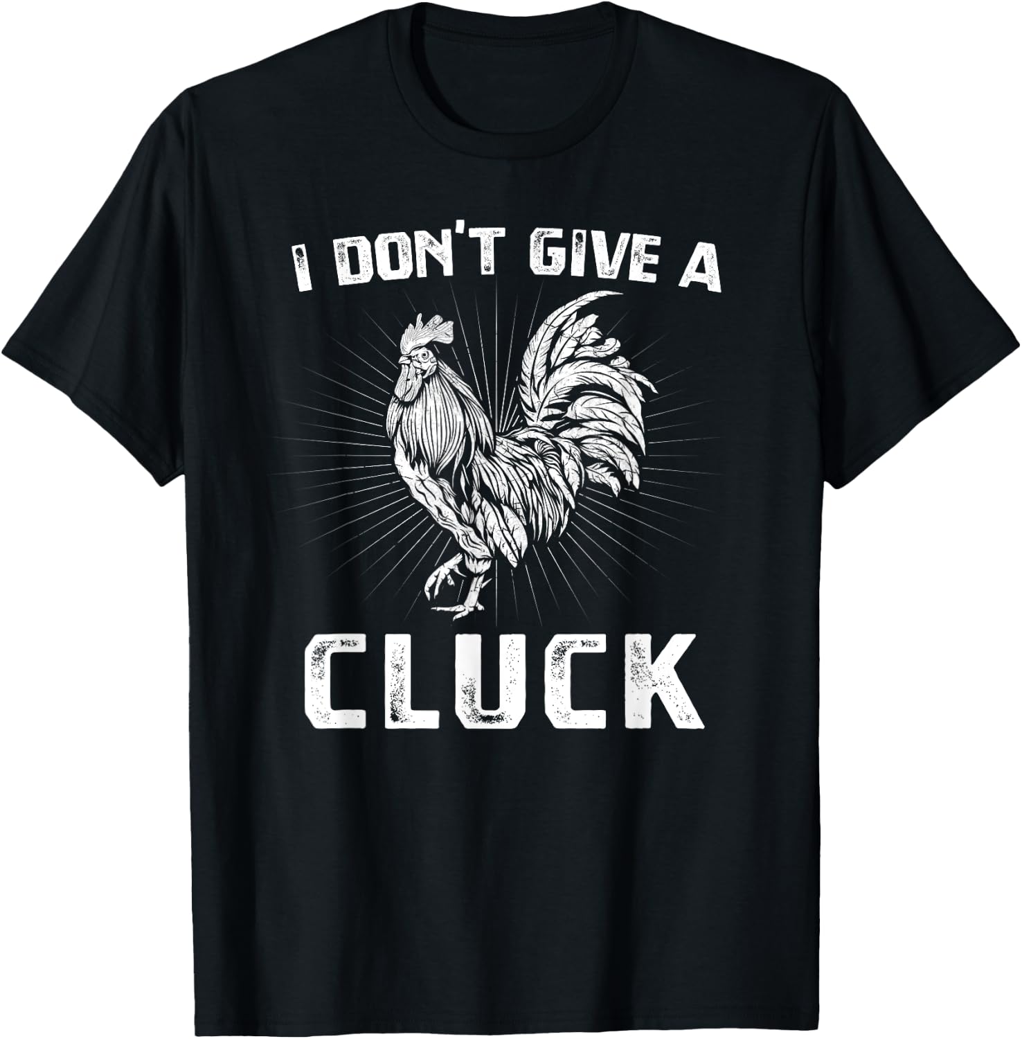 I Don't Give A Cluck Chicken Farm Vintage Farmer T-Shirt - T-Shirt | Black