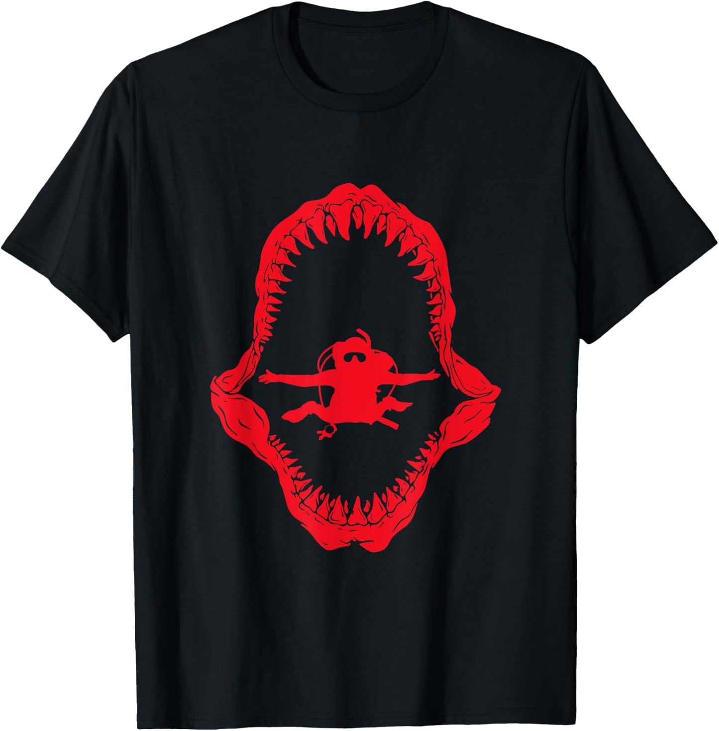 Shark Diving Scuba Diver Gift Underwater Deep Sea Dive T-Shirt - T-Shirt | Black