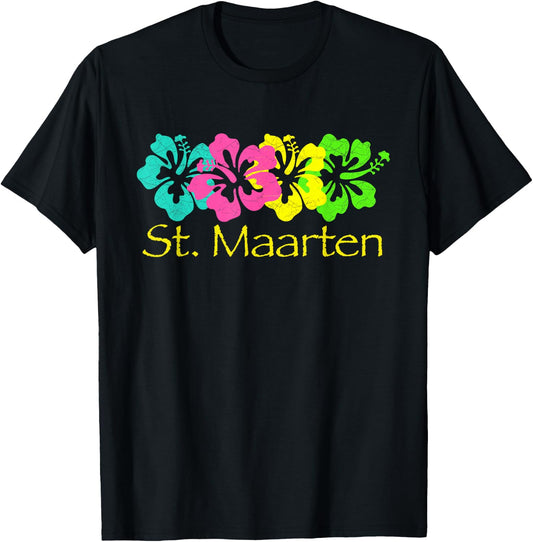 St. Maarten Tropical Beach / St Maarten Surf T-Shirt - T-Shirt | Black