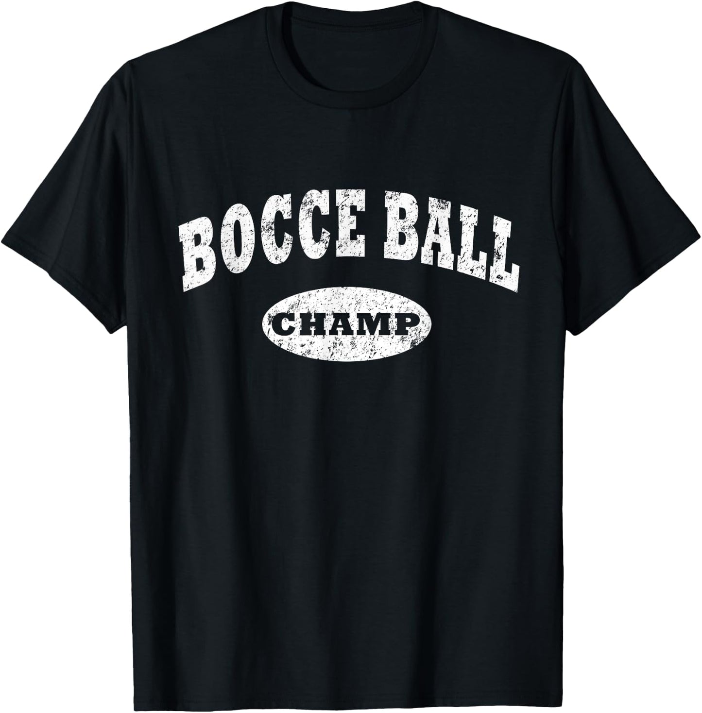 Bocce Ball Shirt. Bocce Ball Champ Shirt Distressed Italian T-Shirt - T-Shirt | Black