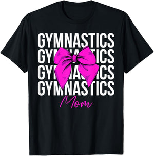 Gymnastics Mom Coquette Mom Of A Gymnast Mother T-Shirt - T-Shirt | Black