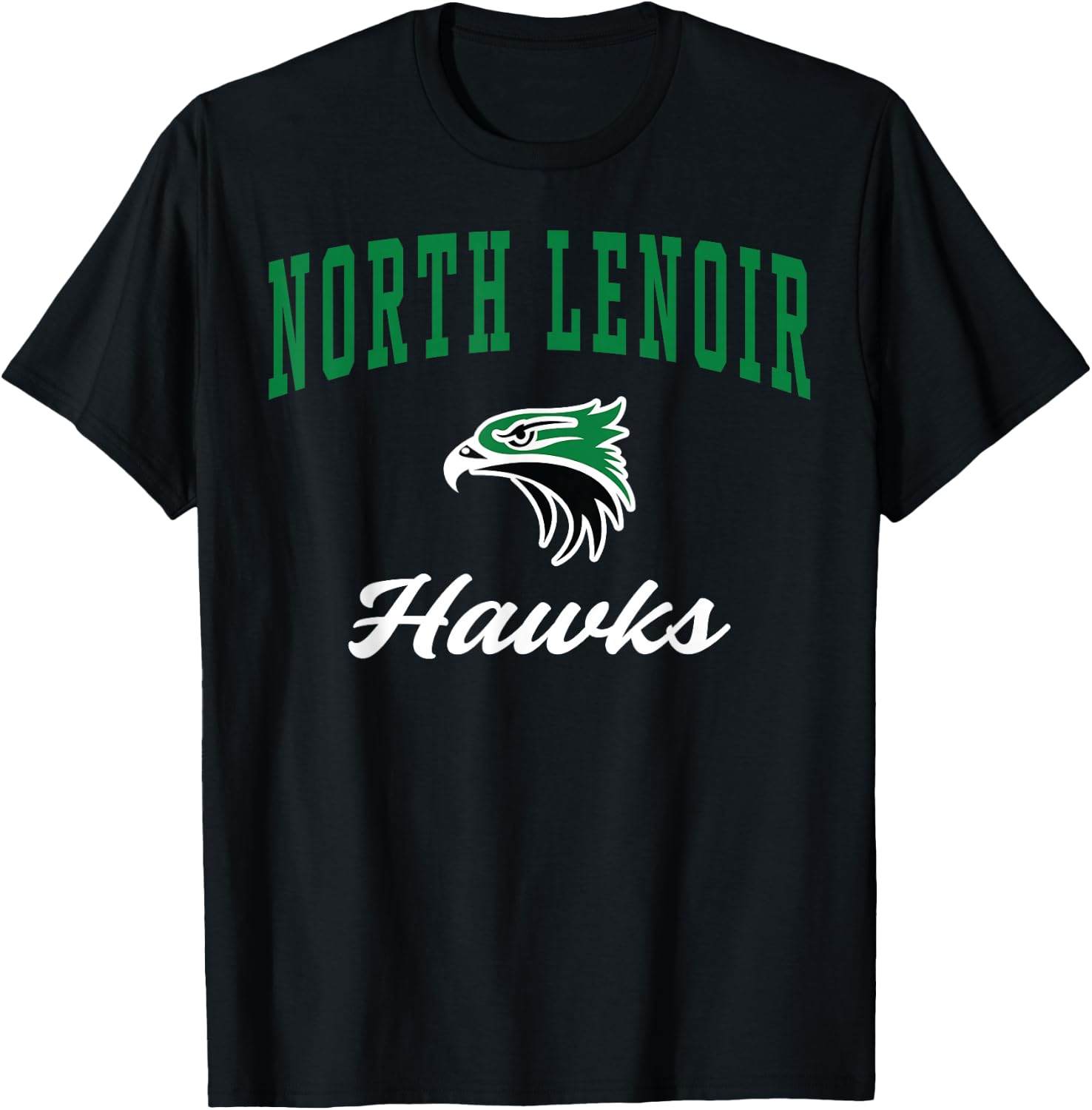 North Lenoir High School Hawks T-Shirt - T-Shirt | Black