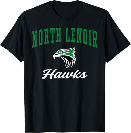 North Lenoir High School Hawks T-Shirt - T-Shirt | Black