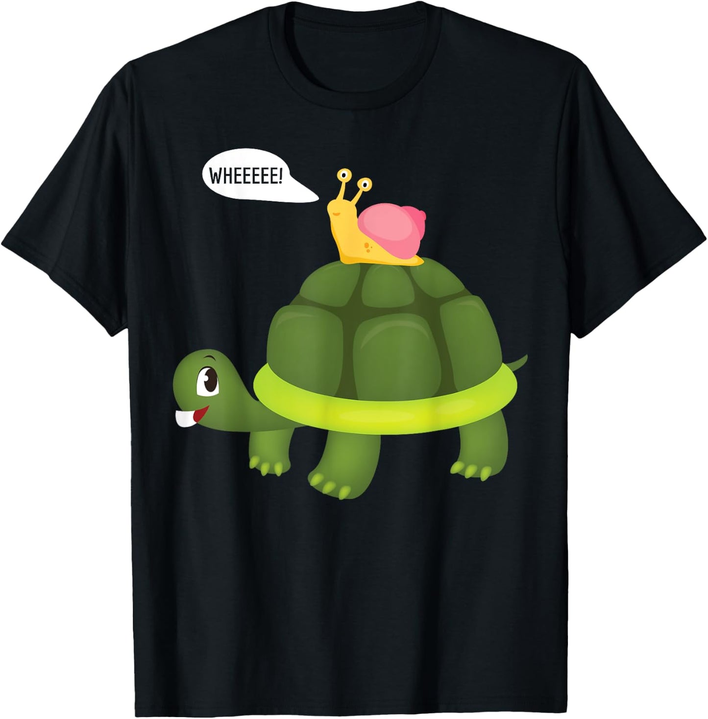 Snail Riding Turtle Funny Shirt T-Shirt - T-Shirt | Black